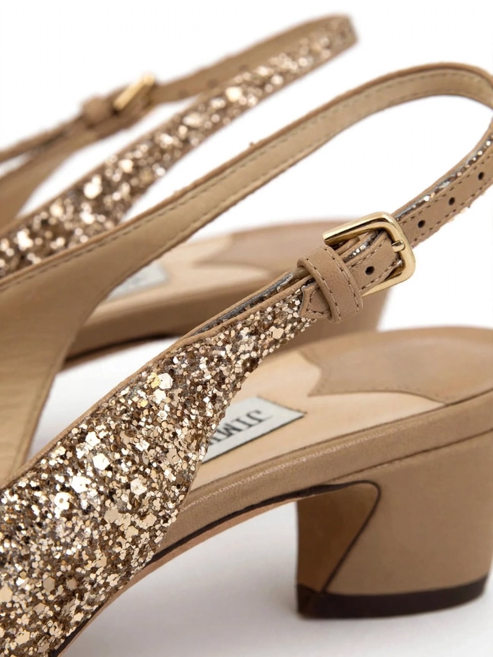 Jimmy Choo Gemma 40 Glitter Slingback pump. - Picture 3 of 12